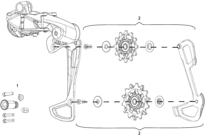 Produktbild Sram X-Sync und Innenkäfig Pulleys für GX Eagle Schaltwerk