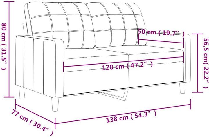 Produktbild vidaXL 2-Sitzer-Sofa (2-Sitzer)