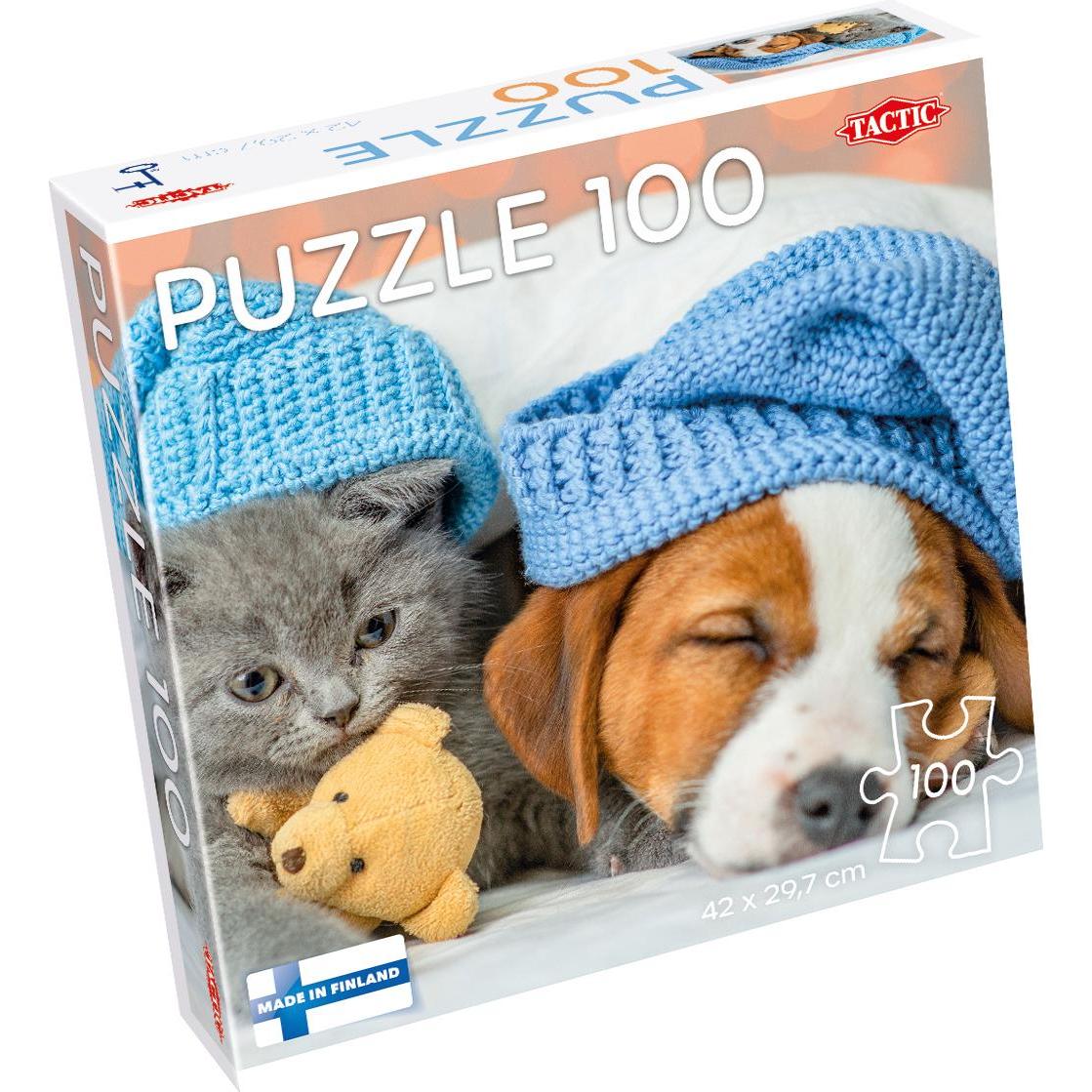 Selecta Spielzeug Puzzle con gattino e cane addormentato, 100 pezzi. (100 pezzi)