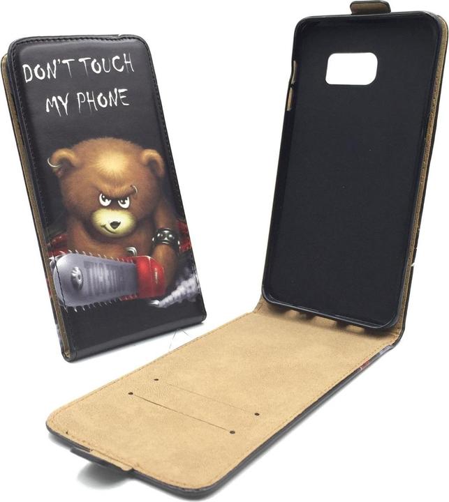 Produktbild König Design Handyhülle für Samsung Galaxy S6 Edge Schutztasche Wallet Cover 360 Case Schwarz (Samsung Galaxy S6 Edge)