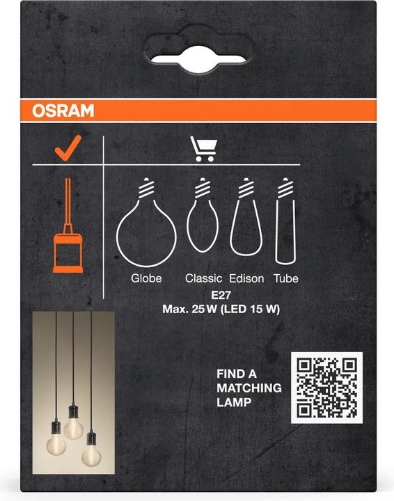 Actual product image Osram Vintage 1906 PenduLum Bobbin Black Matt (E27)