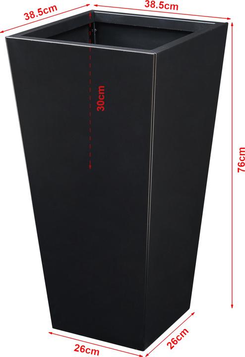 Actual product image Casa.Pro () Pflanzkübel Vaargel 76x39x39 cm Stahl Schwarz