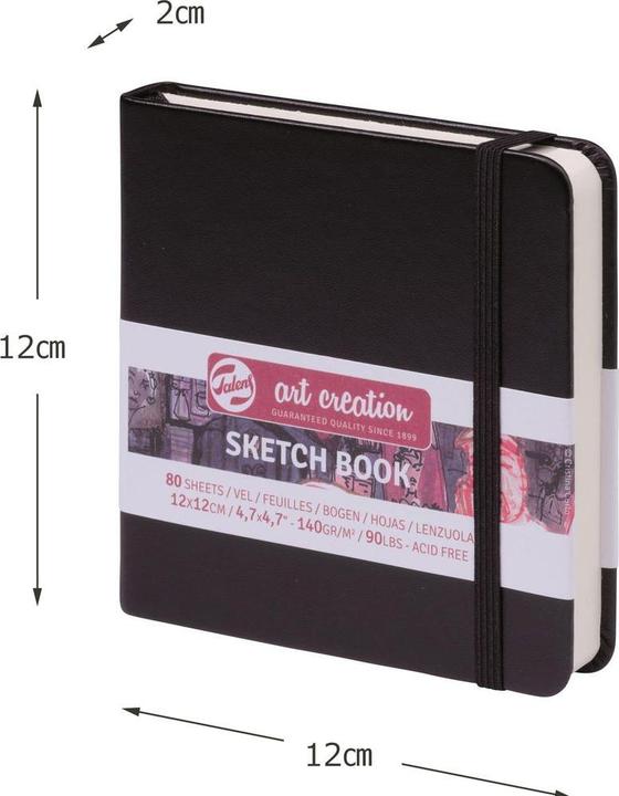 Actual product image Talens Sketchbook 12x12 black (12 x 12 cm)
