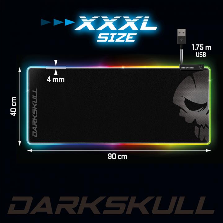 Image du produit Spirit Of Gamer Tapis de souris Darkskull RGB - XXL (XXL)