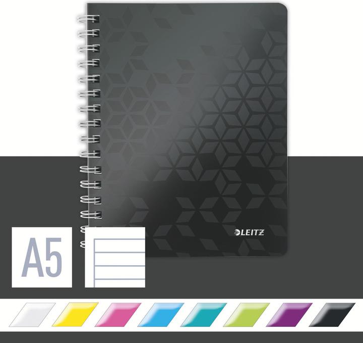 Actual product image Leitz WOW college notebook spiral bound with PP cover (A5, Lined, Hardcover)