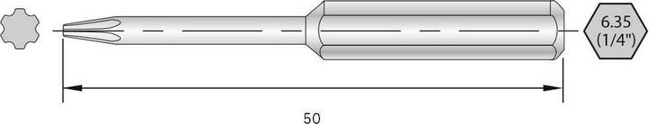Actual product image Bernstein 6-IP15-50 Torx-Bit HRC-Stahl hochlegiert C 6.3 6 St. (6.3)