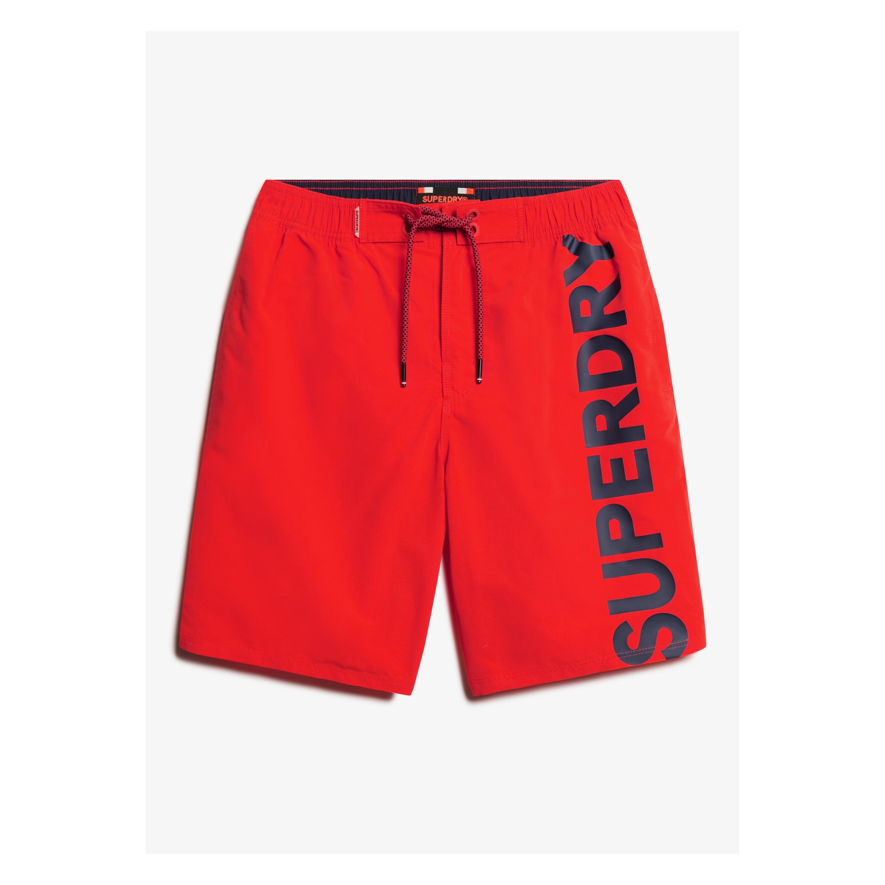 Superdry, Herren, Badehosen, Klassische 48-cm-Boardshorts Mit Logo, Rot, (Xxl)