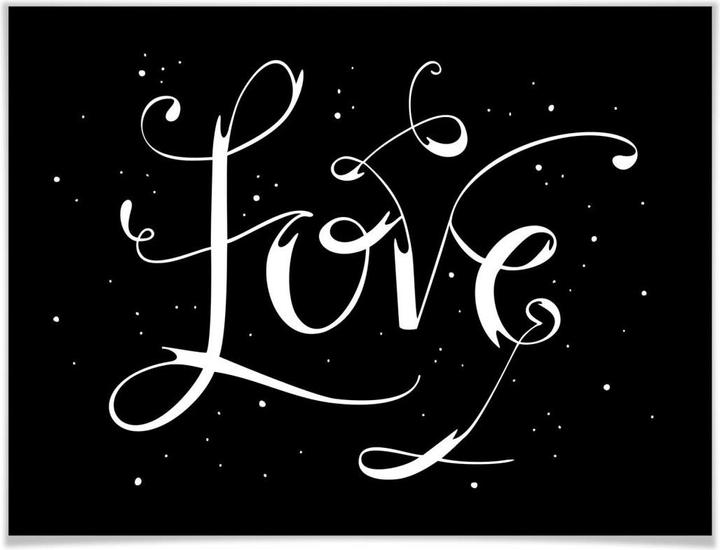 Actual product image Trenddeko Handlettering Love - black negative (80 x 100 cm)