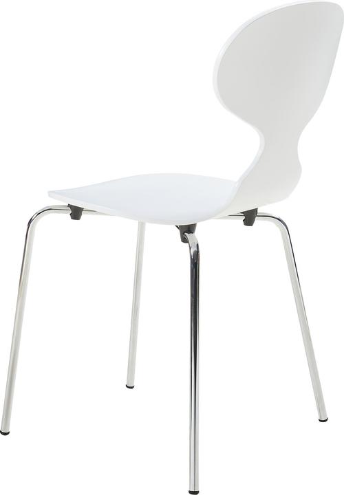 Produktbild En.Casa Esszimmerstuhl Kil 4er Set Weiss/Chromfarben