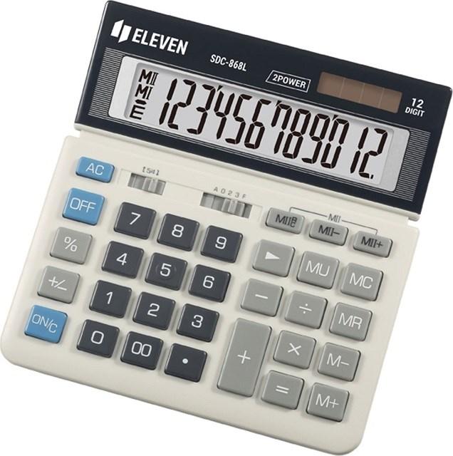 Actual product image Eleven Pocket calculator SDC868L Pocket calculator, black and white, desktop, 12 digits (Batteries, Solar cells)