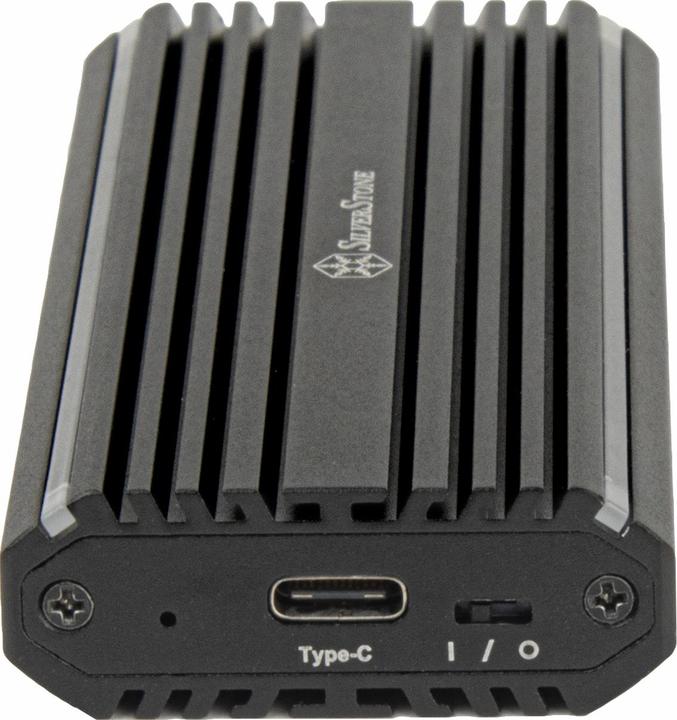 Actual product image Silverstone Technology SST-MS13 - USB-C 3.2 Gen2 10 Gbps NVMe / SATA M.2 SSD RGB Enclosure, 71175, Sc (M.2)