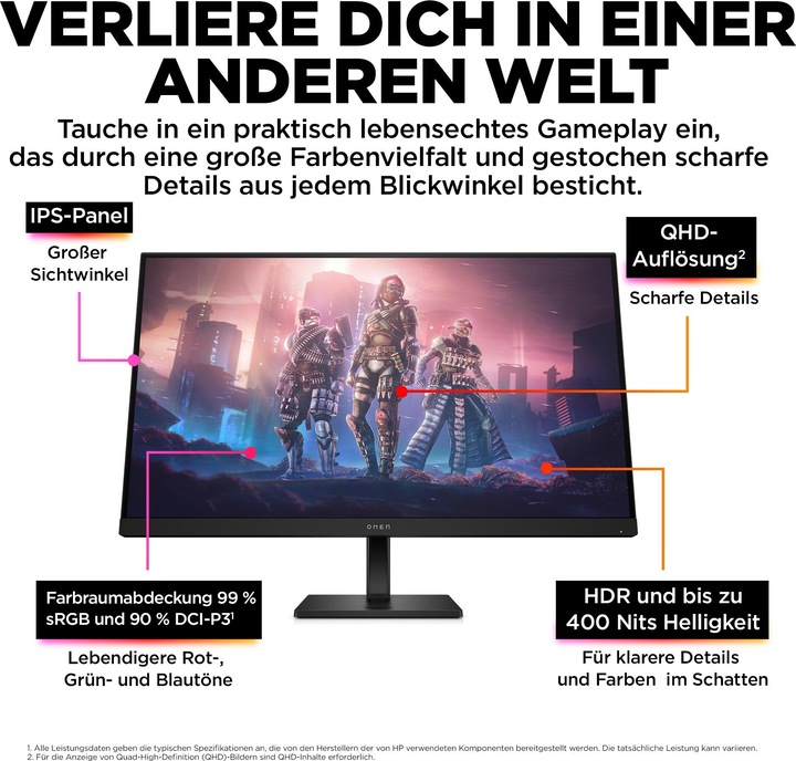 Actual product image HP Omen 32q (2560 x 1440 pixels, 31.50")