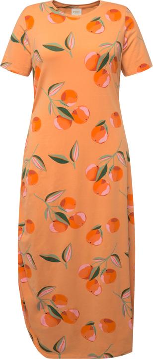 Image du produit Ulla Popken Robe maxi à imprimé pêche en coton bio, à col rond et manches courtes (42, 44)
