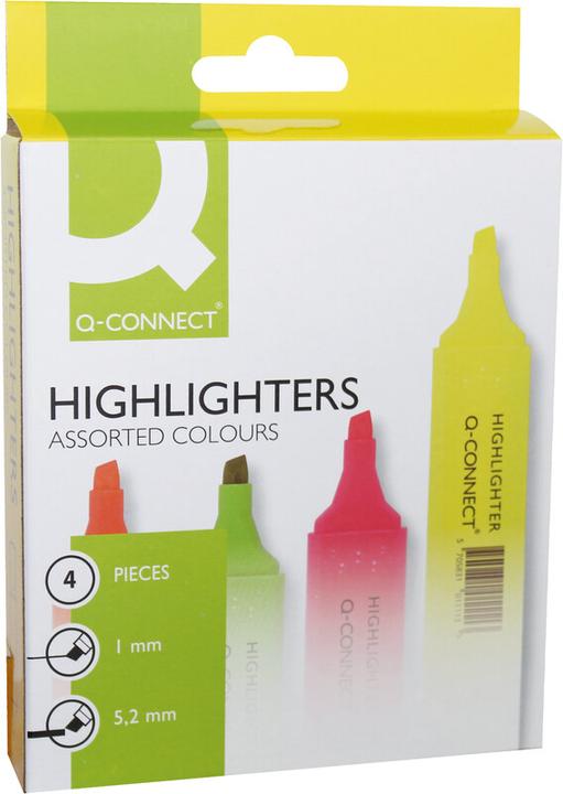 Actual product image Q-Connect Highlighter Economy (Multicoloured, 1 mm, 4 x)