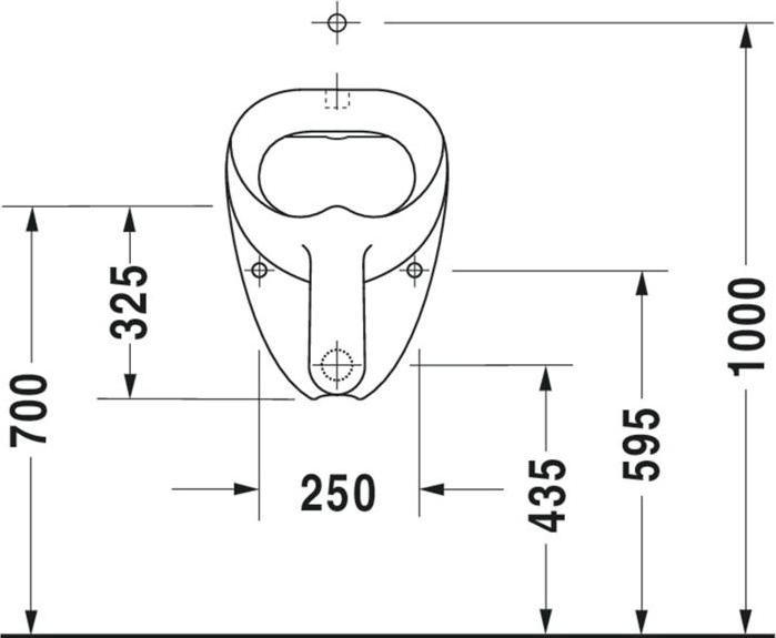 Actual product image Duravit Urinal JIM 345x350mm supply from top without fly white