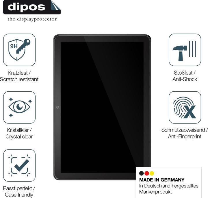 Produktbild Dipos Displayschutz Anti-Shock (2 Stück, Amazon Fire HD 10 (2023))