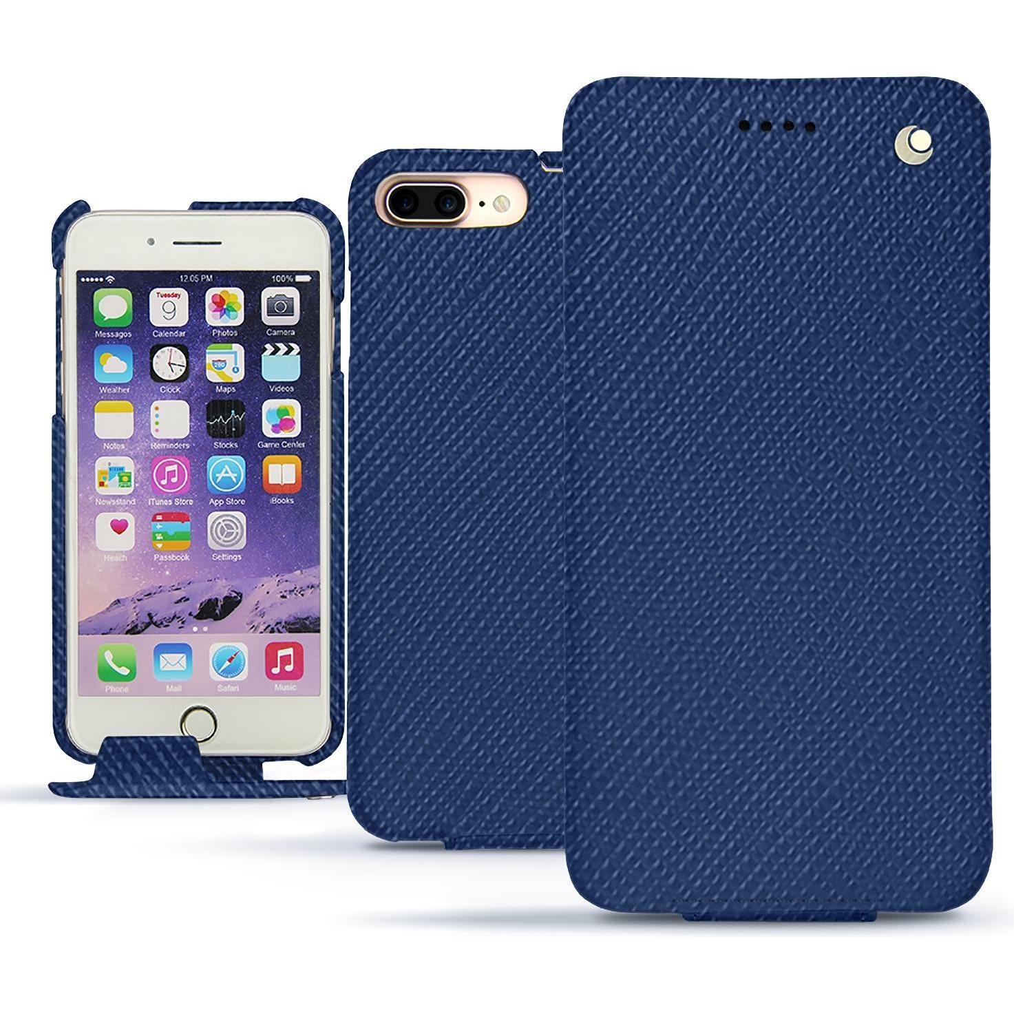 Noreve Lederschutzhülle vertikal (Apple iPhone 7 Plus), Smartphone Hülle, Blau