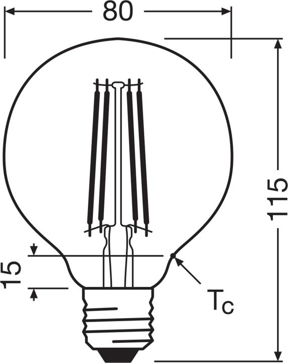 Image du produit Osram Vintage 1906 LED CLASSIC Globe à intensité variable (E27, 7.20 W, 806 lm, 4 x, E)
