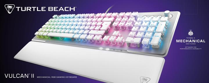 Actual product image Turtle Beach - Clavier de jeu mécanique RGB Filaire Vulcan II Blanc - Disposition Azerty FR (FR, Cable)