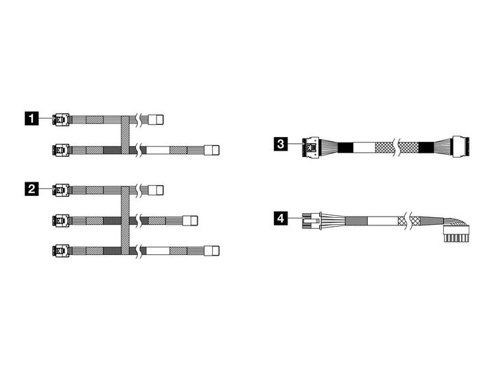 Actual product image Lenovo ISG ThinkSystem SR250 V3 CFF RAID/HBA Adapter Cable Kit