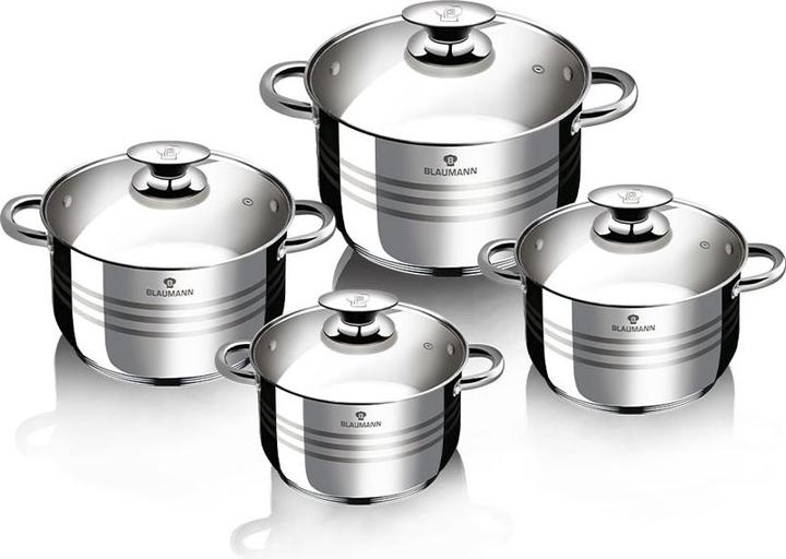 Blaumann Kochtopf Set 6.1L/3.6L/2.6L/1.9L Edelstahl Gourmet Line (Stainless steel)