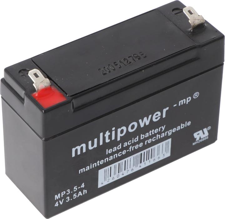 Actual product image Multipower MP3.5-4 4V 3,5Ah Bleiakku AGM Blei Gel Akku 4,8mm Steckkontakte Faston, 4260476411663 (4 V, 3.50 Ah)