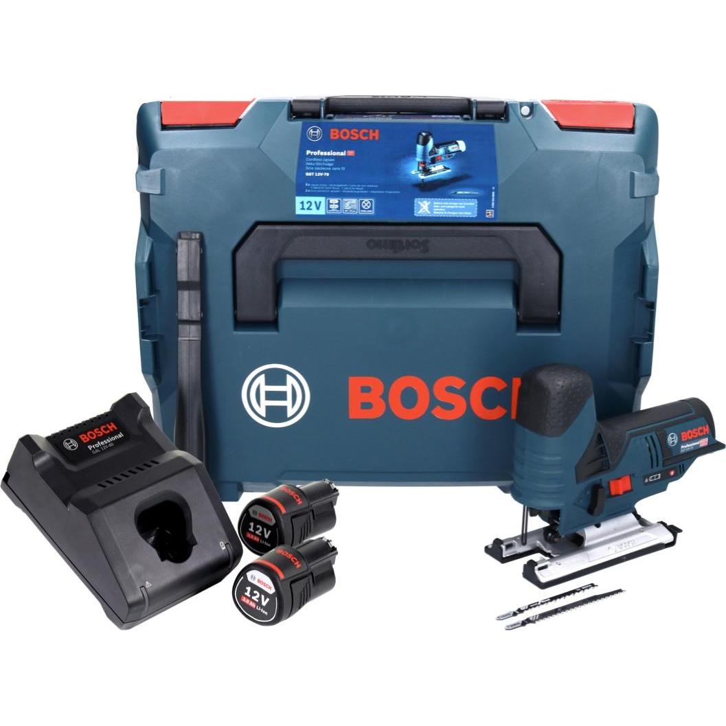 Thumbnail - Bosch Professional, Stichsäge, Bosch GST 12V-70 Professional Akku Stichsäge 12 V + 2x Akku 3,0 Ah + Ladegerät + L-Boxx