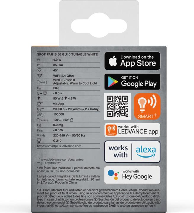 Actual product image Ledvance Smart+ Wifi Spot (GU10, 5 W, 350 lm, 1 x, G)