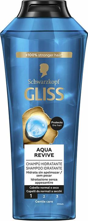 Produktbild Schwarzkopf Gliss Aqua Revive Feuchtigkeitsshampoo 400 Ml (400 ml, Flüssiges Shampoo)