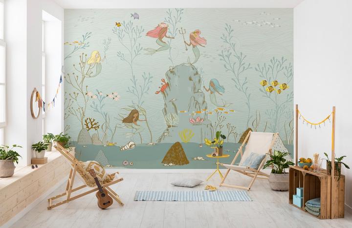 Actual product image Komar Non-woven Into Adventure Mermaids 7-panel wallpaper 350 x 280 cm (350 x 280 cm)