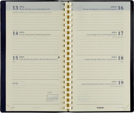 Actual product image Brepols Agenda Interplan Maverick 23 AB-802-01 black, 1W/2S, 9x16cm (9 x 16 cm, German, English, French, Italian, Dutch)
