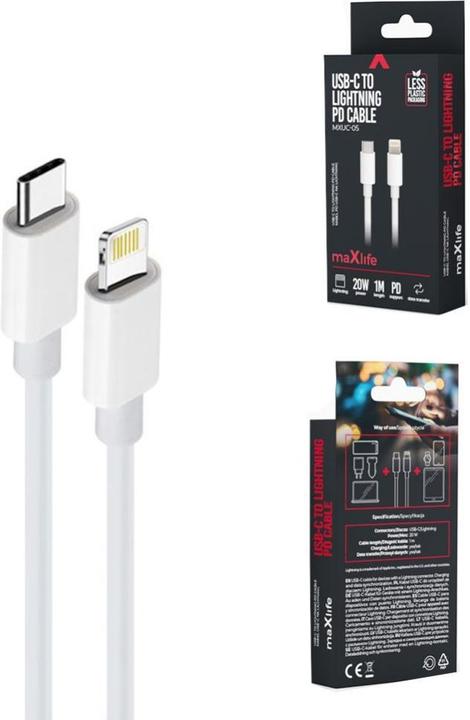Produktbild Maxlife USB C – Lightning (1 m, USB 2.0, 20 W)
