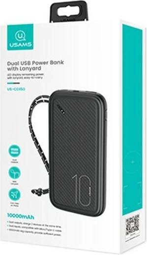 Actual product image Usams Powerbank PB56 10000mAh 2xUSB USB-C MicroUSB Fast Charge czarnyblack 10KCD (10000 mAh, 10 W)