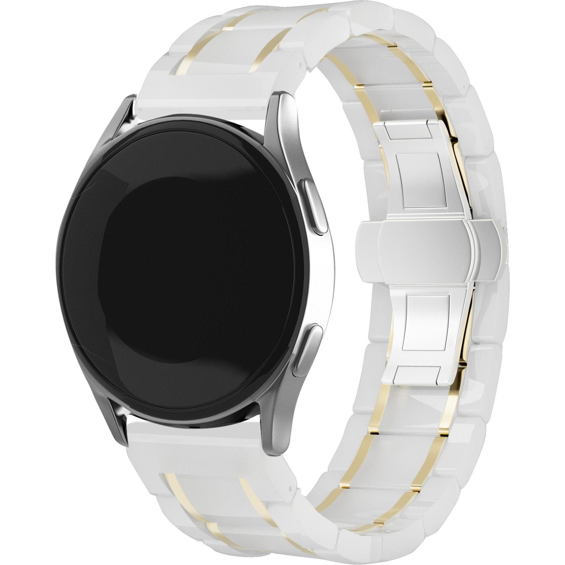 Strap-it Stahlarmband (Edelstahl), Uhrenarmband, Weiss, Gold, Mehrfarbig