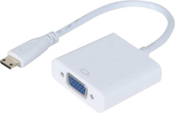 Tecline Adapter Mini-HDMI C male to VGA female For using a VGA monitor via a free HDMI-... (Mini HDMI, 15 cm)