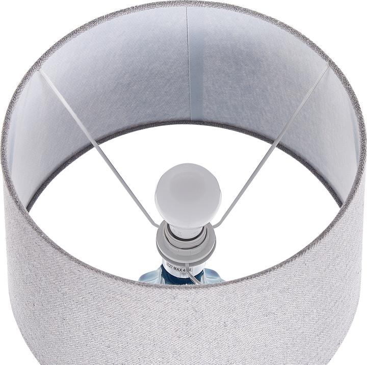 Image du produit Beliani Lampe de table bleue 56 cm en forme de tambour ABAVA