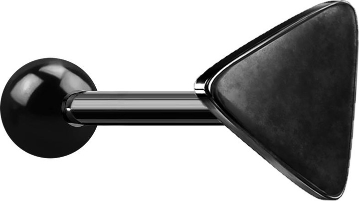 Produktbild Star Piercing Micro Barbell schwarz mit Kugel und Dreieck (ohne Messing, Chirurgenstahl 316L)