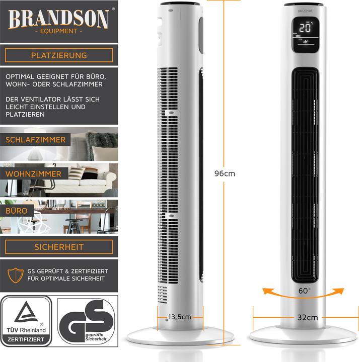 Immagine prodotto Brandson Ventilatore a torre (48 dB)