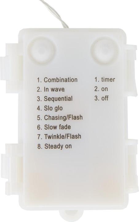 Image du produit Idena Guirlande lumineuse LED en forme de boule avec minuterie 6h pour 3 piles AA blanc chaud 100 LED (10.20 m)