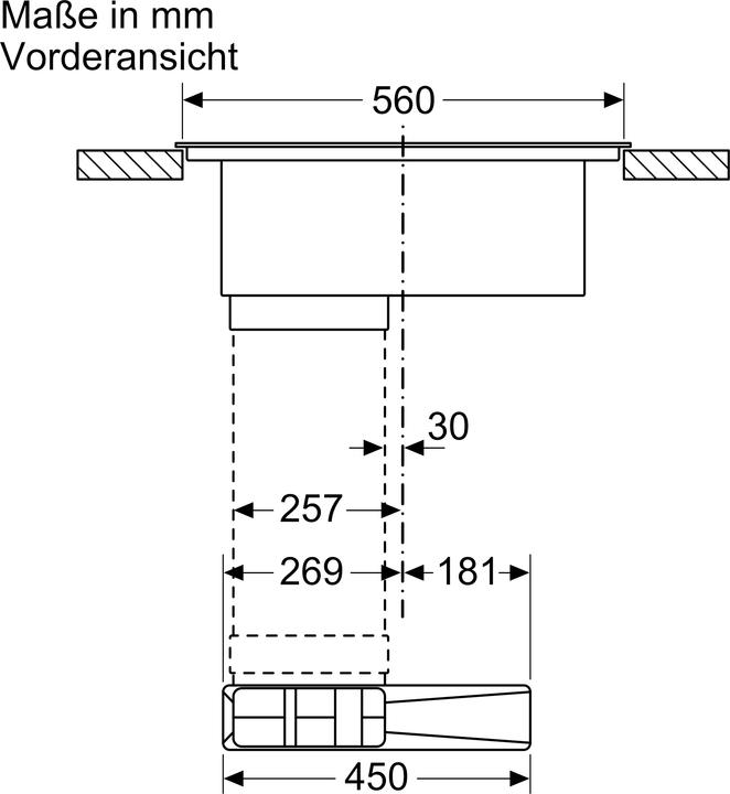 Actual product image Bosch Hausgeräte Series 6, hob with extractor hood (induction), 70 cm, frameless surface-mounted, PVQ711H26E