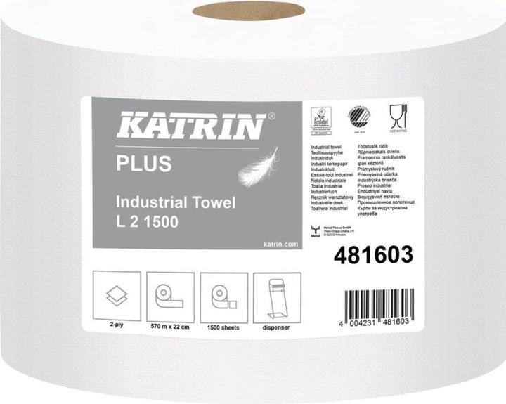 Productafbeelding Katrin Poetsrol Plus L2 22 cm x 570 m (b x l) 2-laags tissue wit (1 x)