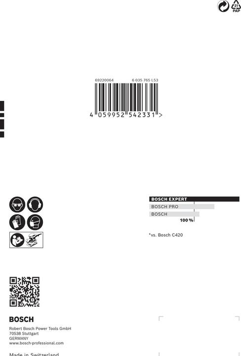 Actual product image Bosch Professional Zubehör EXPERT C470 Abrasive paper with 6 holes for orbital sanders, 115 x 107 mm, G 240, 10 pcs. (240)