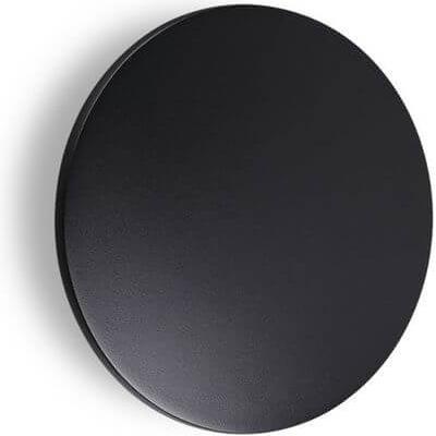 Ideal lux, Gartenbeleuchtung, PUNTO LED Wandleuchte 12W ⌀240mm Schwarz IP54 warmweiss 328546 (1400 lm, IP54)