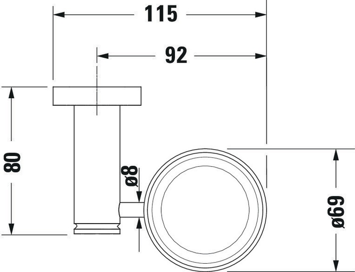 Nährwerte und Zutaten Duravit Glashalter D-CODE mit Glas rechts chrom
