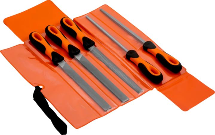 Image du produit Bahco Jeu de limes ERGO, 4 x taille bâtarde/1 x demi-lune 200 mm 5 pièces (Coupe 1, Coupe 2, 200 mm)