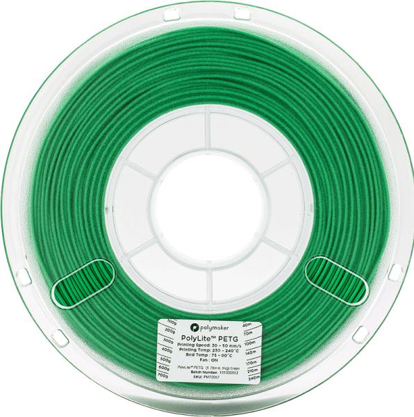 Actual product image Polymaker PolyLite PETG - Green - 1.75mm (PETG, 1.75 mm, 1000 g, Green)