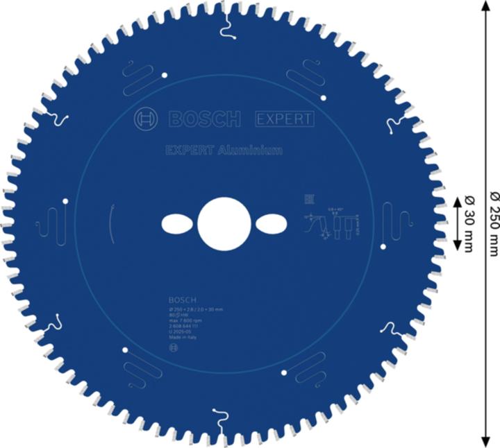 Produktbild Bosch Professional Zubehör Kreissägeblatt Expert for Aluminium, 250 x 30 x 2,8 mm, 80