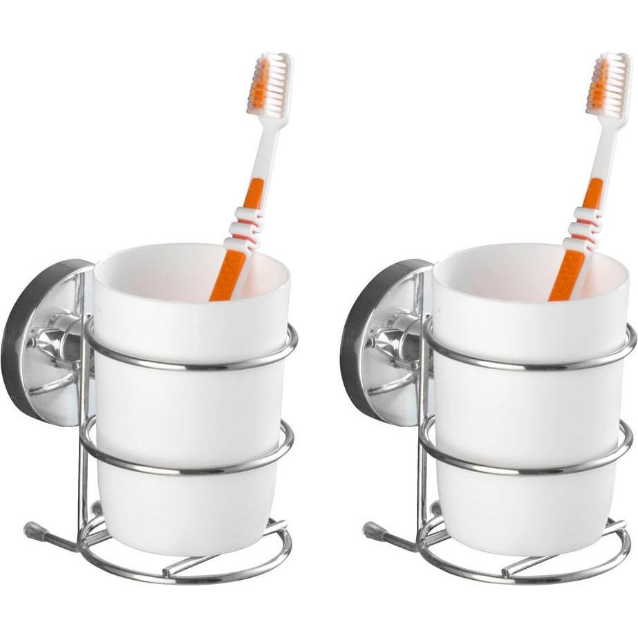 Wenko, Portaspazzolino, 2 Porta spazzolini da denti in argento Milazzo