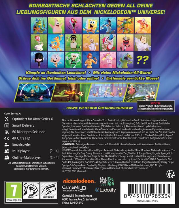 Produktbild GameMill Entertainment Nickelodeon All-Star Brawl (Xbox One X, Xbox Series X, DE)