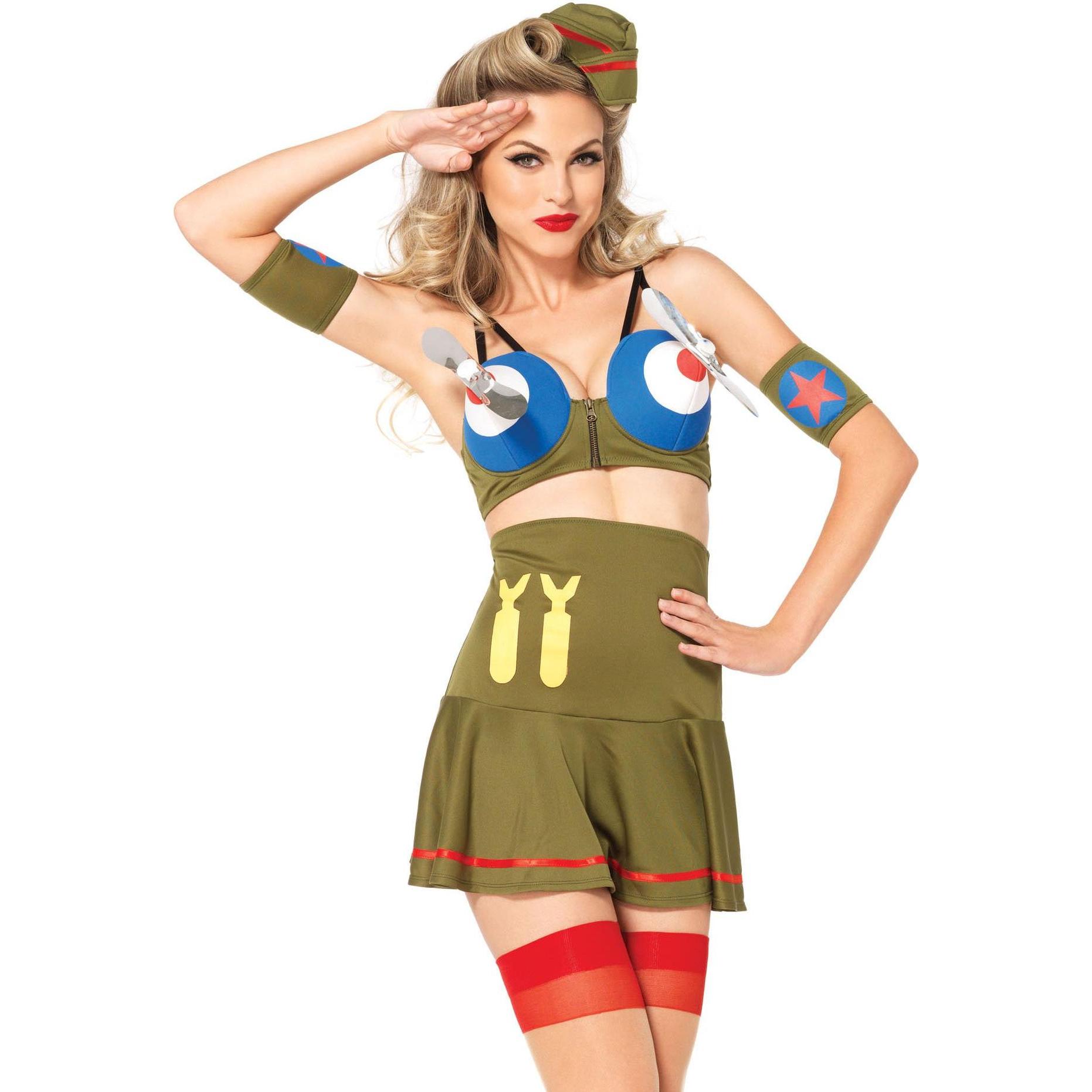 Leg Avenue Bomber Girl Kostüm - Pin-up Kostüm für Fasching (L)